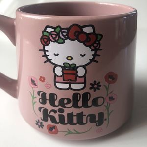 Hello Kitty Ceramic Large sized Coffee Mug Floral  14 Oz